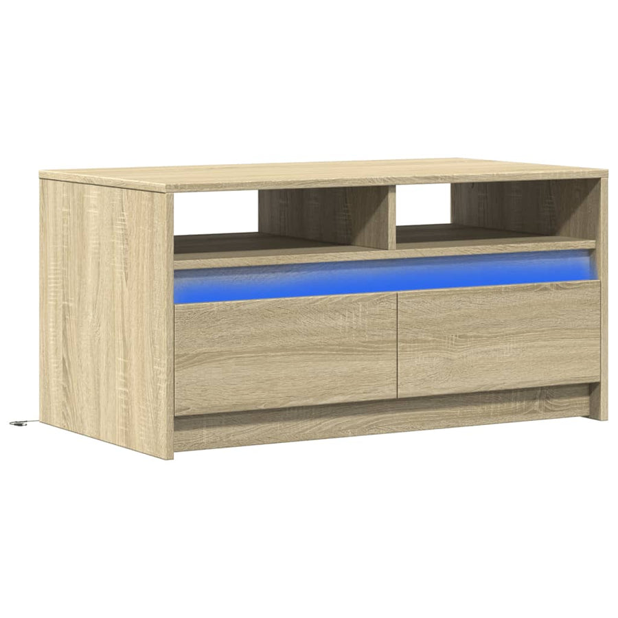 Salontafel met LED-verlichting bewerkt hout sonoma eikenkleurig
