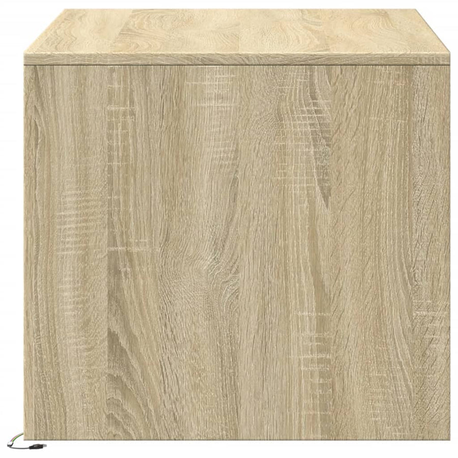 Salontafel met LED-verlichting bewerkt hout sonoma eikenkleurig