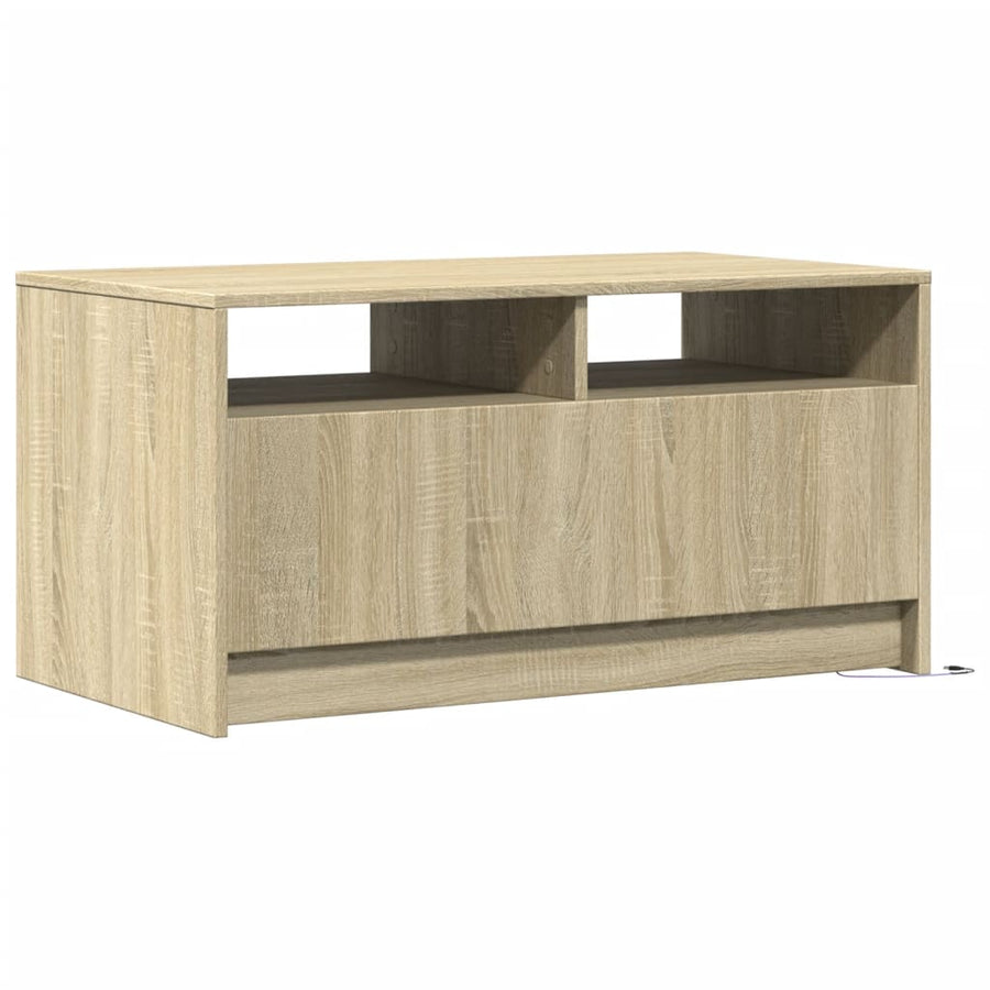 Salontafel met LED-verlichting bewerkt hout sonoma eikenkleurig