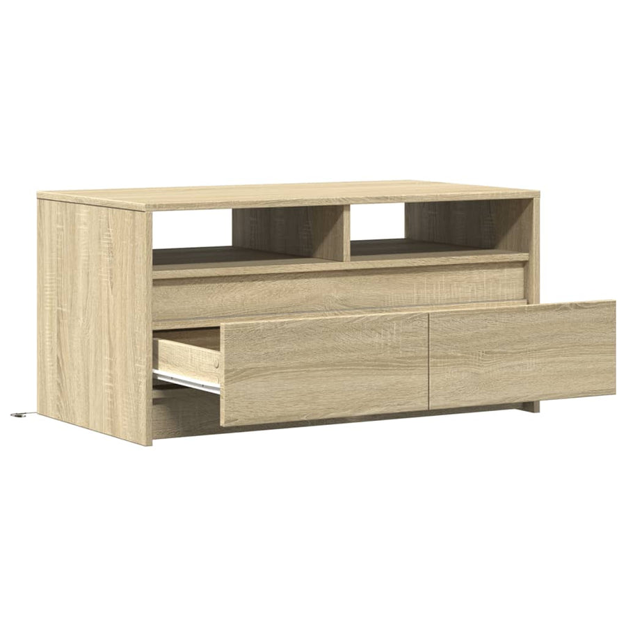 Salontafel met LED-verlichting bewerkt hout sonoma eikenkleurig