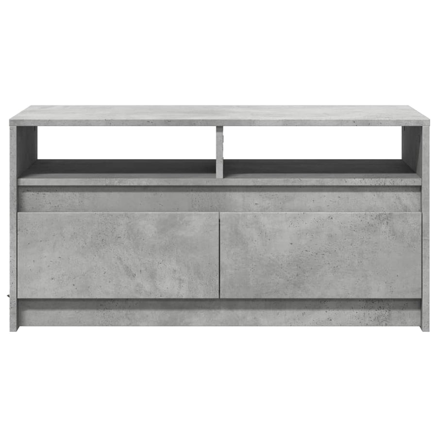 Salontafel met LED-verlichting bewerkt hout betongrijs