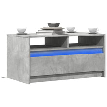 Salontafel met LED-verlichting bewerkt hout betongrijs