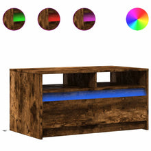 Salontafel met LED-verlichting bewerkt hout gerookt eikenkleur
