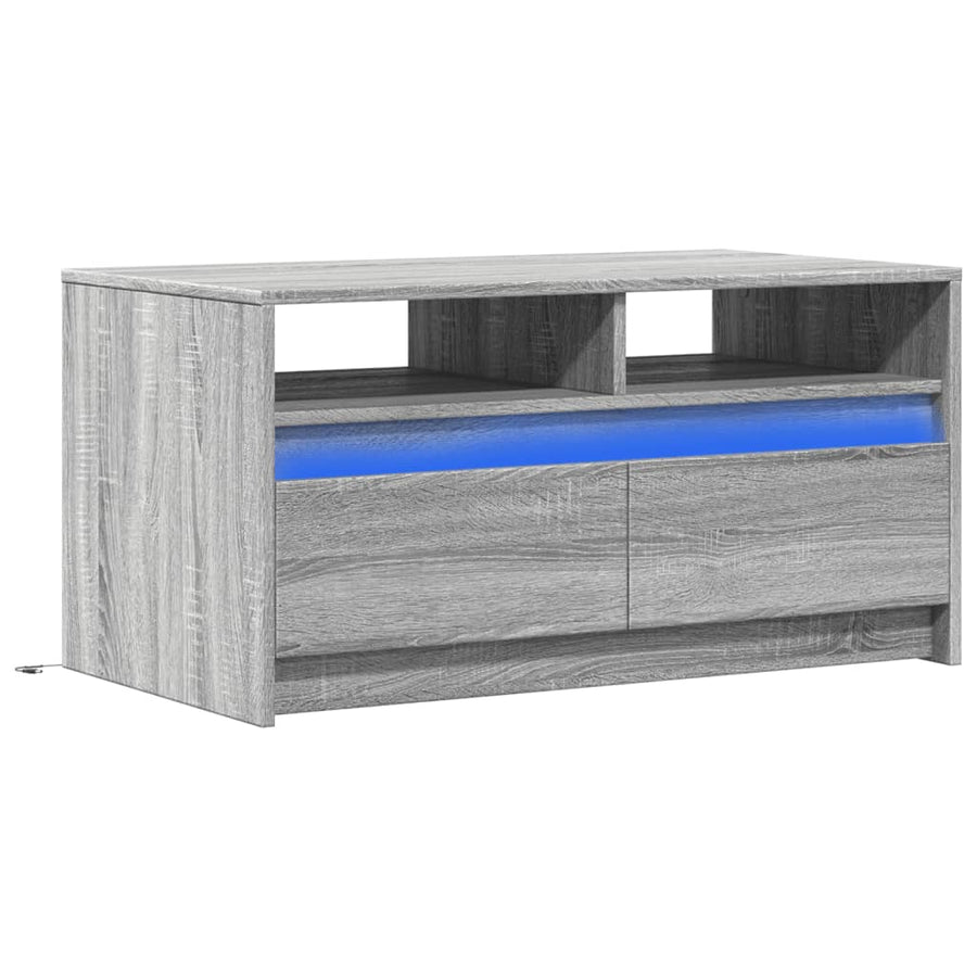 Salontafel met LED-verlichting bewerkt hout grijs sonoma eiken