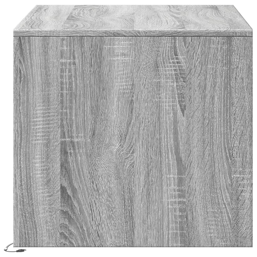 Salontafel met LED-verlichting bewerkt hout grijs sonoma eiken