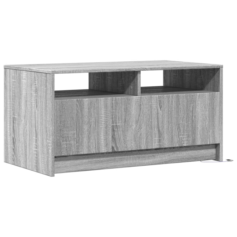 Salontafel met LED-verlichting bewerkt hout grijs sonoma eiken