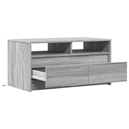 Salontafel met LED-verlichting bewerkt hout grijs sonoma eiken