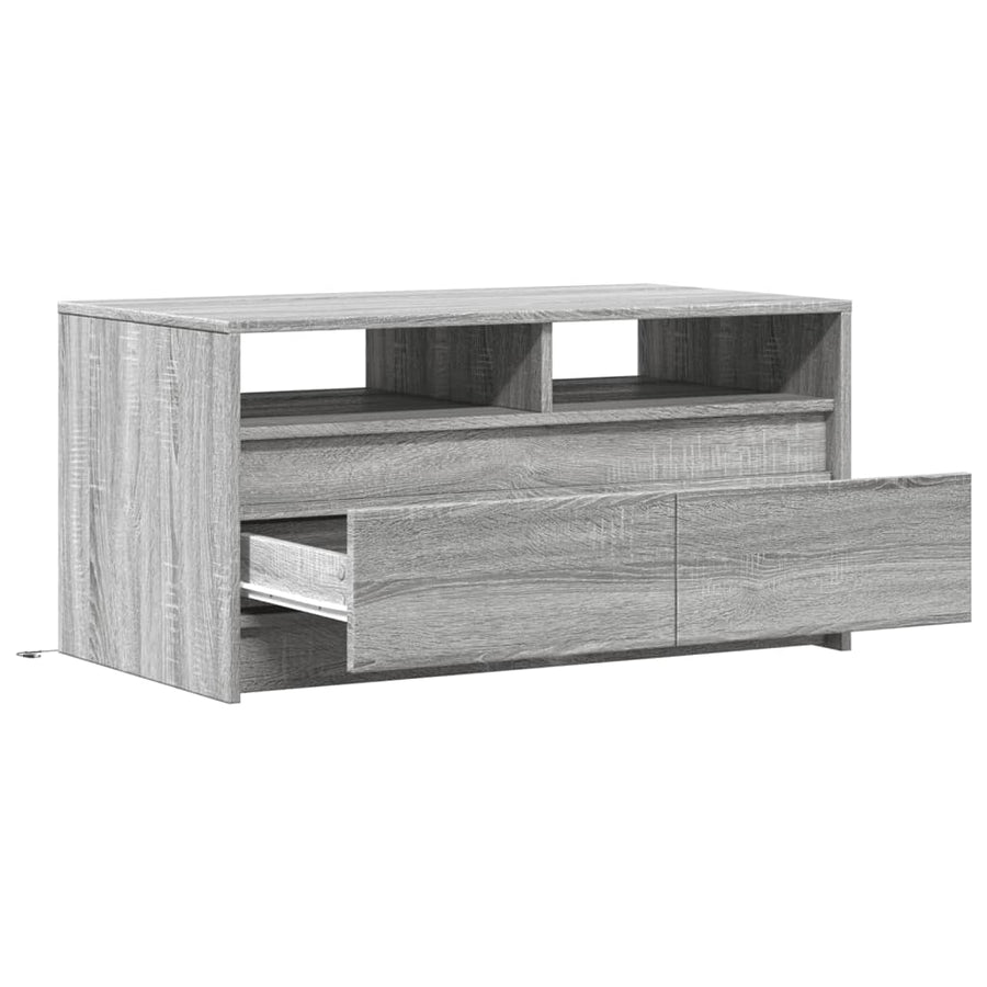 Salontafel met LED-verlichting bewerkt hout grijs sonoma eiken