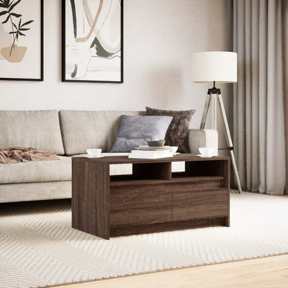 Salontafel met LED-verlichting bewerkt hout bruin eikenkleur