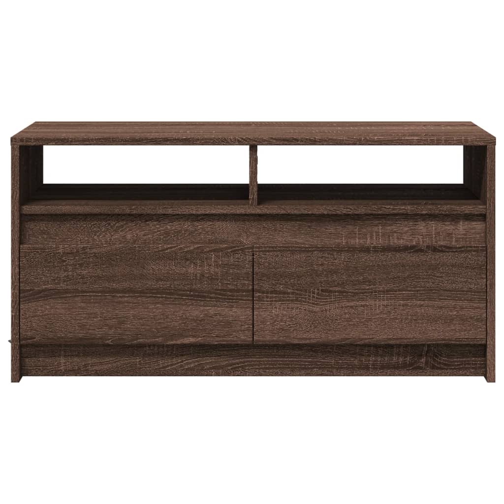 Salontafel met LED-verlichting bewerkt hout bruin eikenkleur