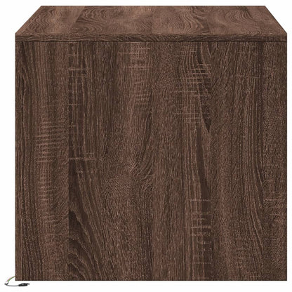 Salontafel met LED-verlichting bewerkt hout bruin eikenkleur