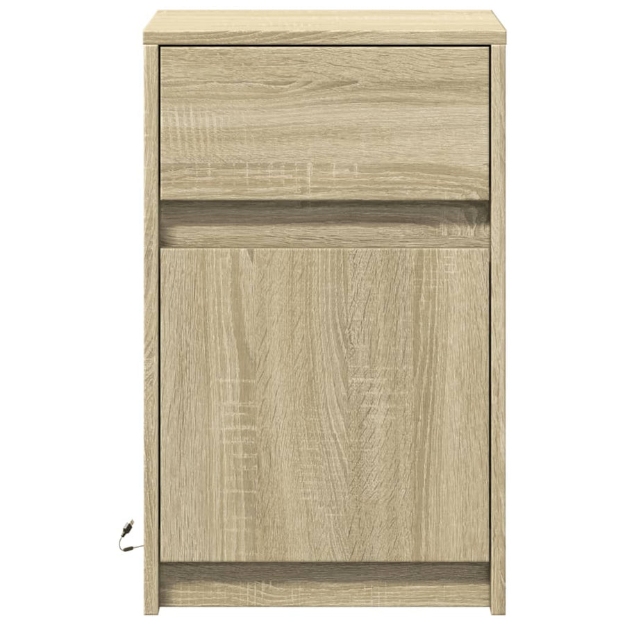 Nachtkastjes met LED-verlichting 2 st bewerkt hout sonoma eiken