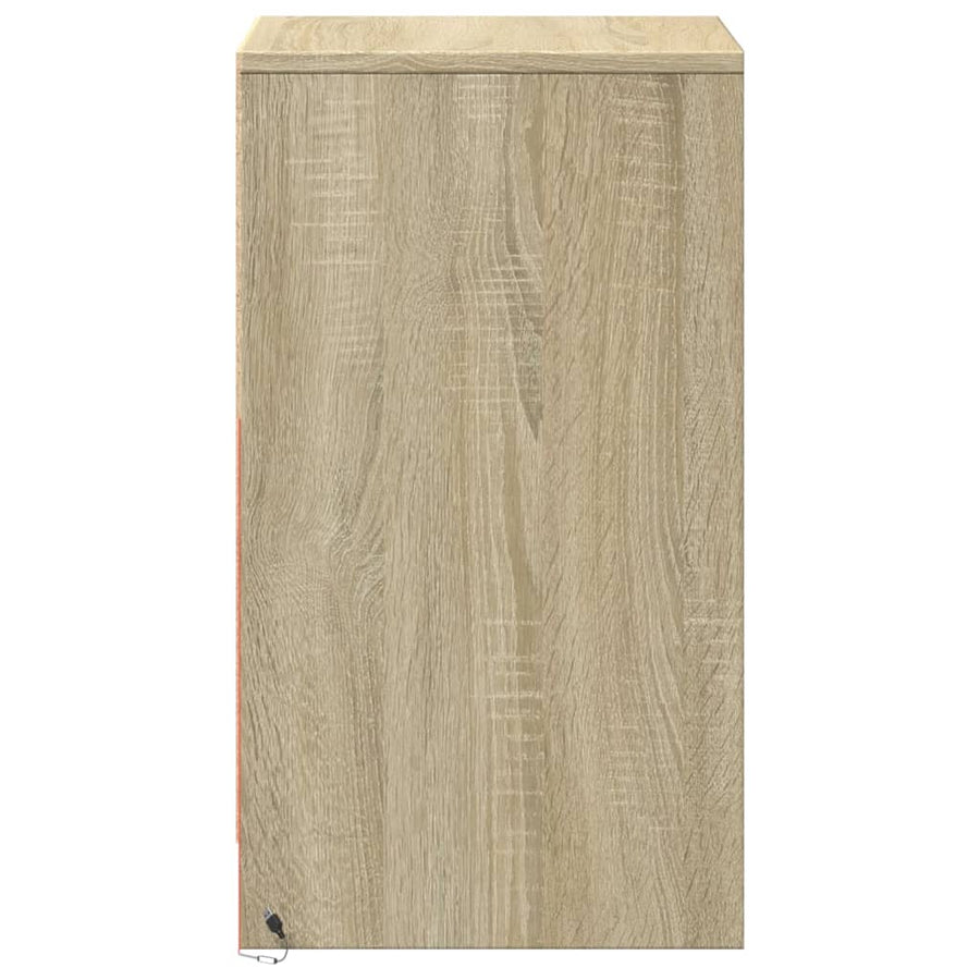 Nachtkastjes met LED-verlichting 2 st bewerkt hout sonoma eiken