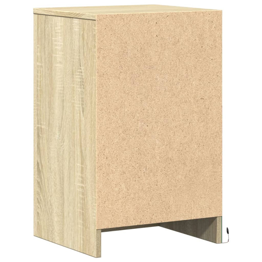 Nachtkastjes met LED-verlichting 2 st bewerkt hout sonoma eiken