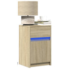 Nightstands with LED lighting 2 pcs engineered wood sonoma oak