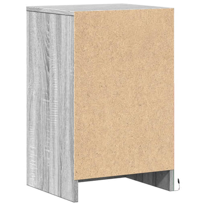 Nachtkastje met LED-verlichting bewerkt hout grijs sonoma