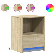 Nachtkastjes met LED-verlichting 2 st bewerkt hout sonoma eiken