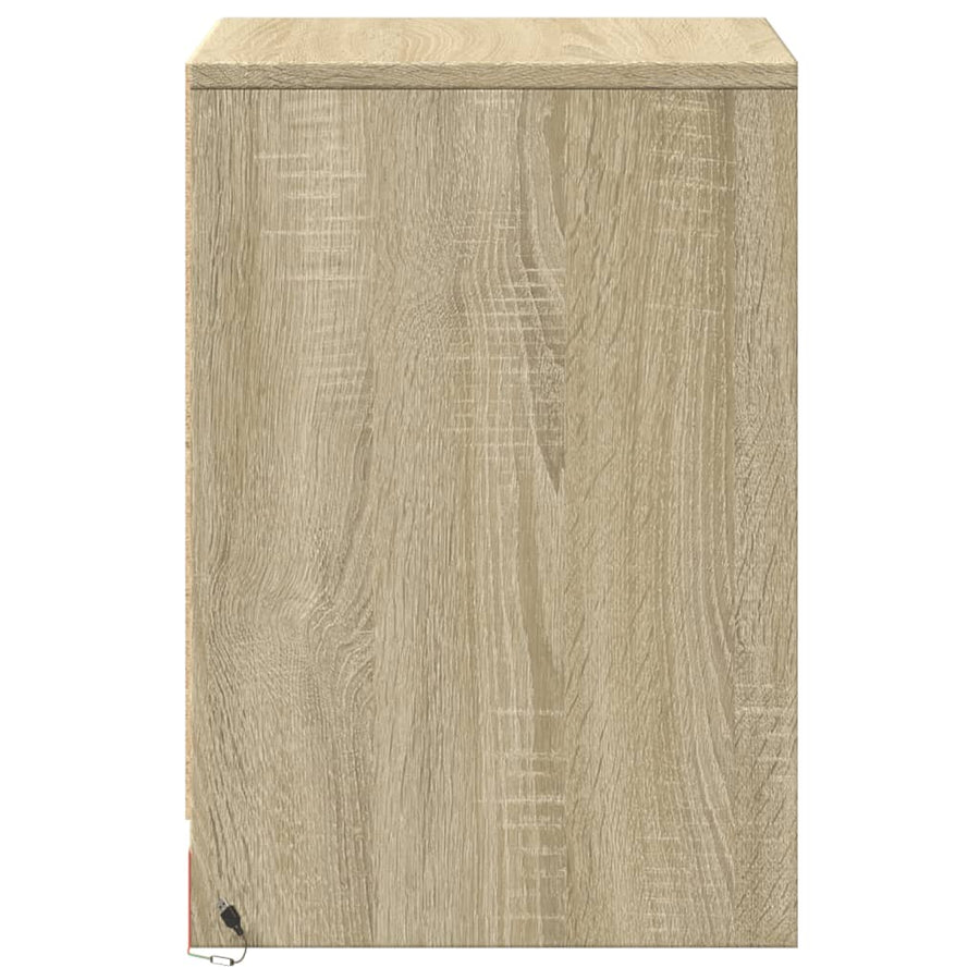 Nachtkastjes met LED-verlichting 2 st bewerkt hout sonoma eiken