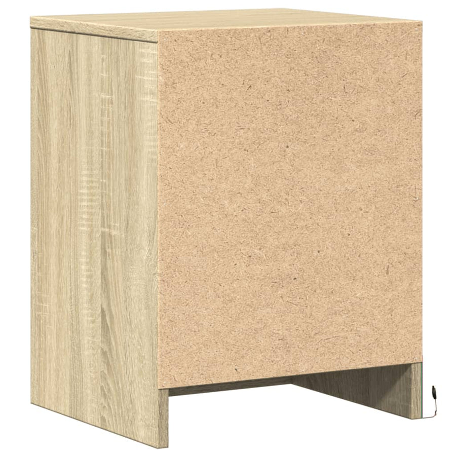 Nachtkastjes met LED-verlichting 2 st bewerkt hout sonoma eiken