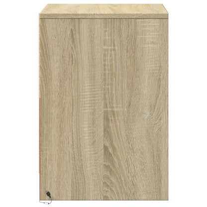 Nachtkastje met LED-verlichting bewerkt hout sonoma eikenkleur
