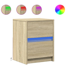 Nachtkastjes met LED-verlichting 2 st bewerkt hout sonoma eiken
