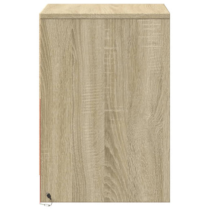 Nachtkastjes met LED-verlichting 2 st bewerkt hout sonoma eiken