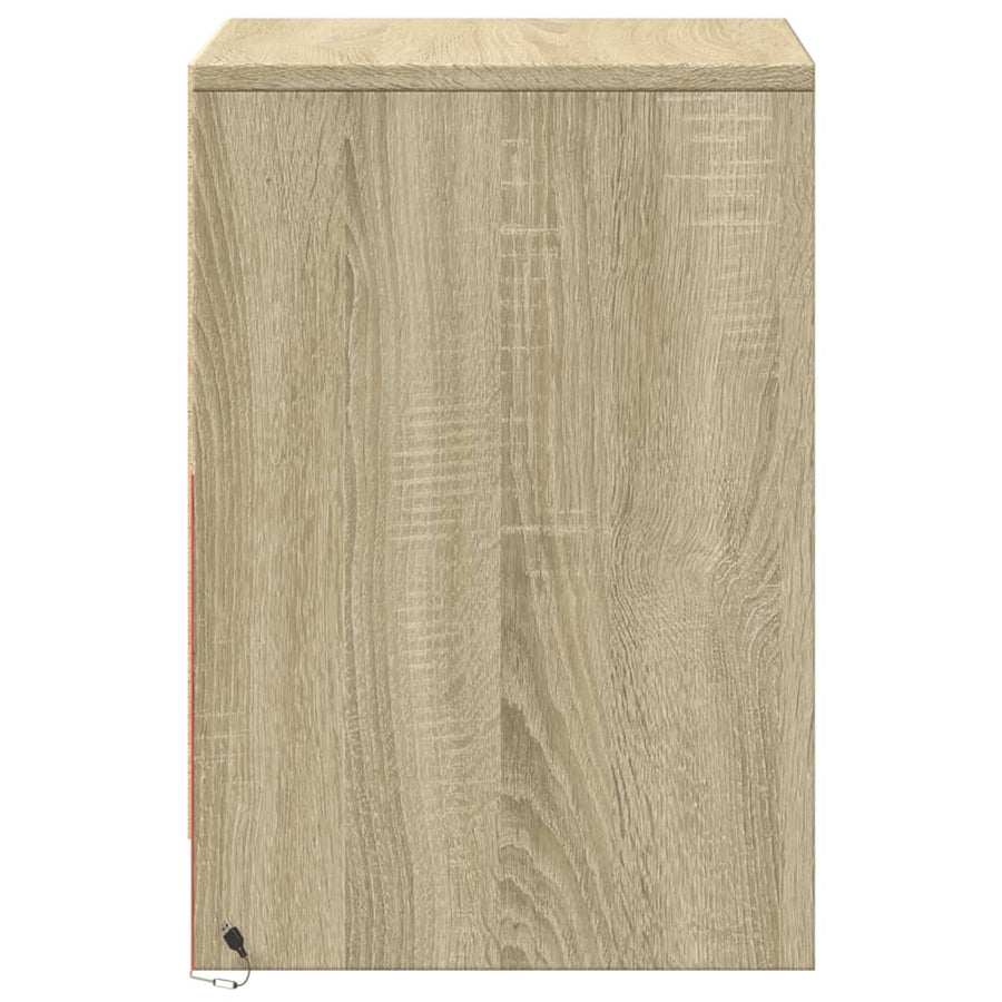 Nachtkastjes met LED-verlichting 2 st bewerkt hout sonoma eiken