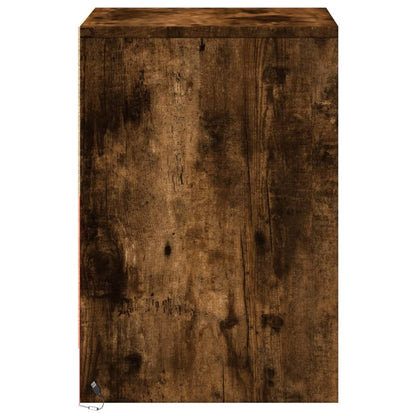 Nachtkastjes met LED 2 st bewerkt hout gerookt eikenkleurig