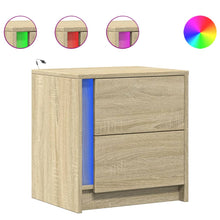 Nachtkastjes met LED-verlichting 2 st bewerkt hout sonoma eiken