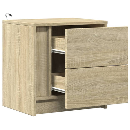 Nachtkastjes met LED-verlichting 2 st bewerkt hout sonoma eiken