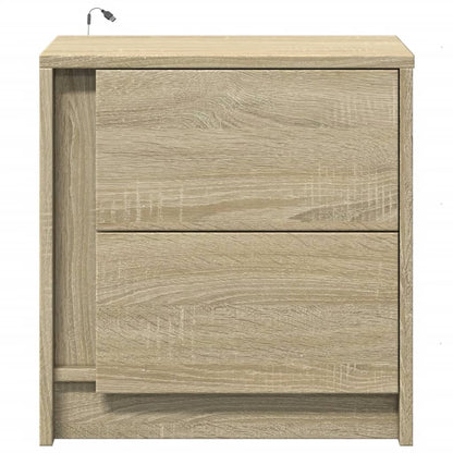 Nachtkastjes met LED-verlichting 2 st bewerkt hout sonoma eiken