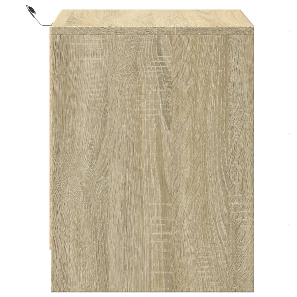 Nachtkastjes met LED-verlichting 2 st bewerkt hout sonoma eiken