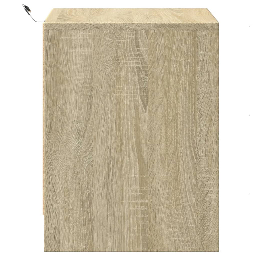Nachtkastjes met LED-verlichting 2 st bewerkt hout sonoma eiken