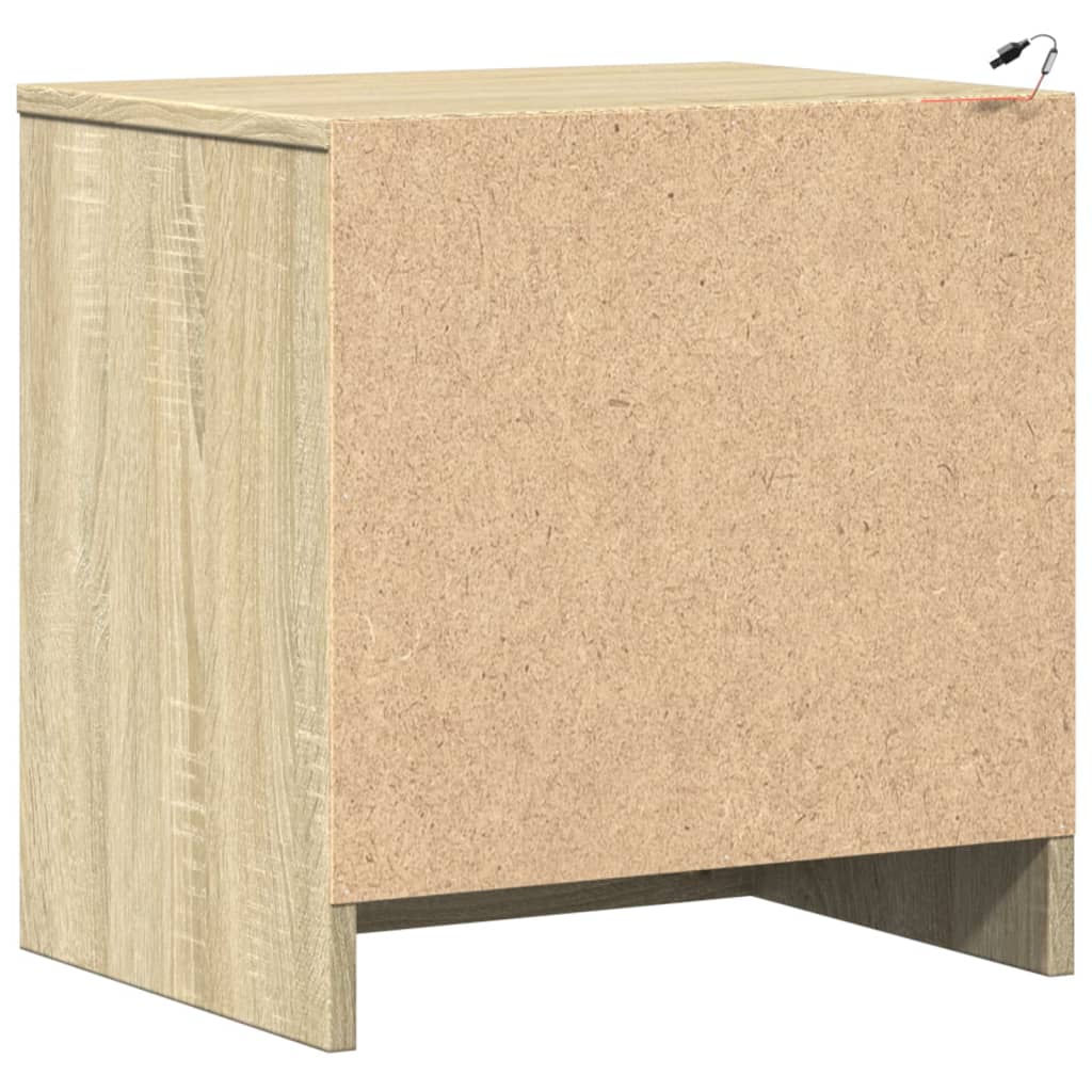 Nachtkastjes met LED-verlichting 2 st bewerkt hout sonoma eiken
