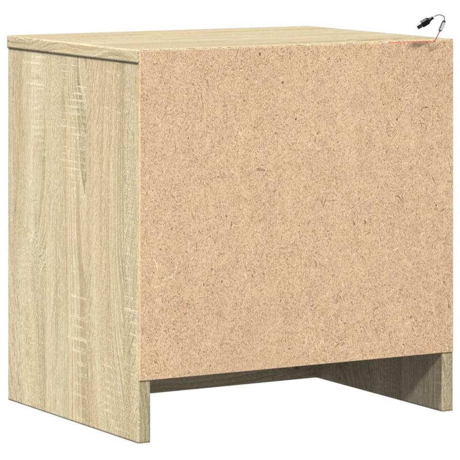 Nachtkastjes met LED-verlichting 2 st bewerkt hout sonoma eiken