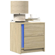 Nachtkastjes 2 st bewerkt hout sonoma eiken LED