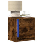 LED Bedside Cabinets 2 pcs Engineered Wood Smoked Oak-coloured