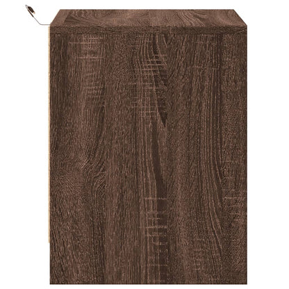 Nachtkastjes met LED 2 st bewerkt hout bruin eikenkleur