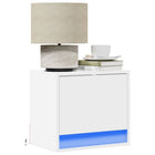 Nachtkastje 45x31x40.5 cm wit 2 stuks wandmontage LED