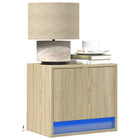 LED Wall-Mounted Bedside Tables 2 pcs Sonoma Oak
