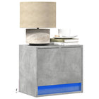 LED Bedside Cabinets 2 pcs Wall-mounted Concrete Grey