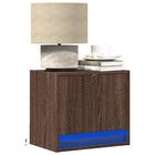 Nightstands with LEDs 2 pcs wall-mounted brown oak color