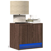 Nachtkastjes 2 stuks wandmontage bruin eiken 45x31x40.5 cm