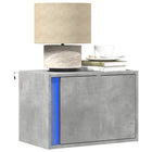 LED Bedside Cabinets 2 pcs Wall-mounted Concrete Grey