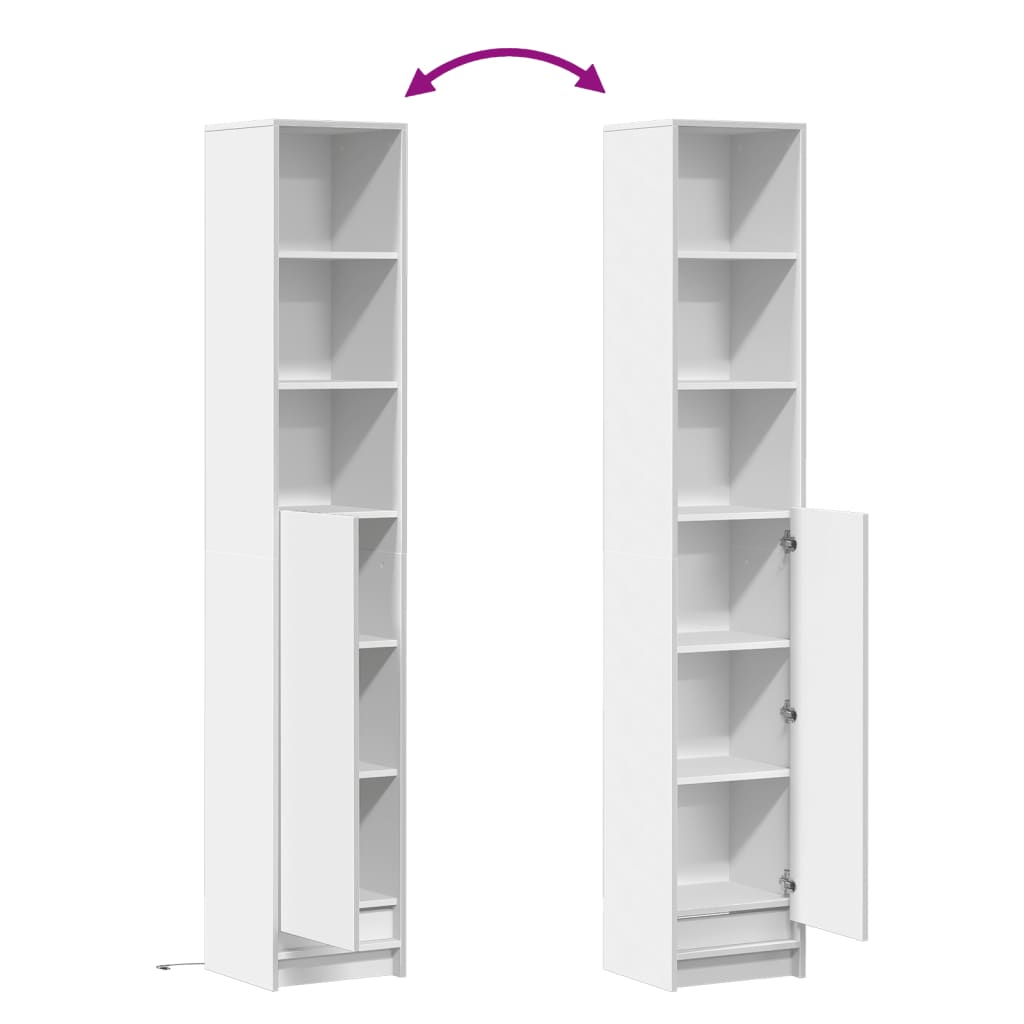 Dressoir met LED 36x32,5x200 cm bewerkt hout wit