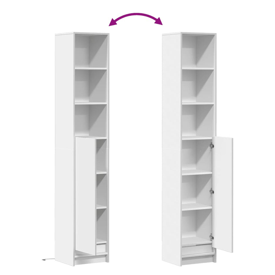 Dressoir met LED 36x32,5x200 cm bewerkt hout wit
