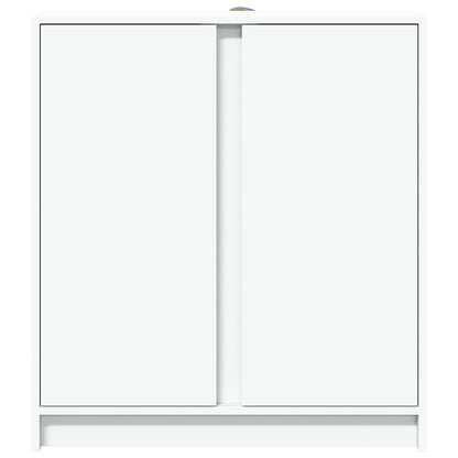 Dressoir met LED 77x34x85 cm bewerkt hout wit