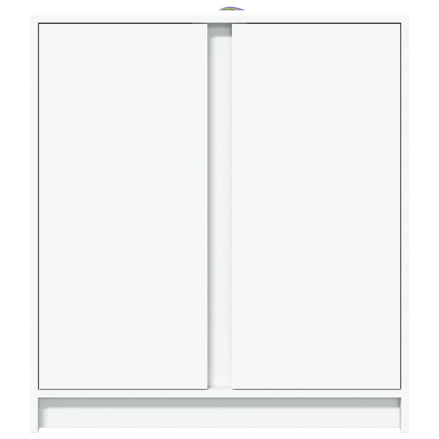 Dressoir met LED 77x34x85 cm bewerkt hout wit