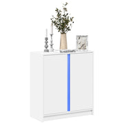 Dressoir 77x34x85 cm bewerkt hout wit LED