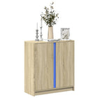 Sideboard with LED 77x34x85 cm engineered wood sonoma oak color
